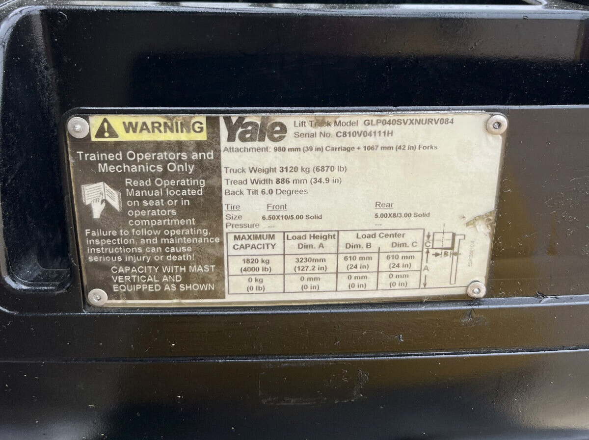 2010 Yale Propane Forklift | 1319 hrs - 4000lb capacity