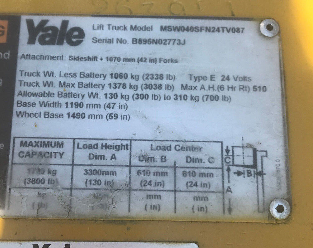 2012 Yale Walkie Stacker | 4495 hrs - 3800lb capacity