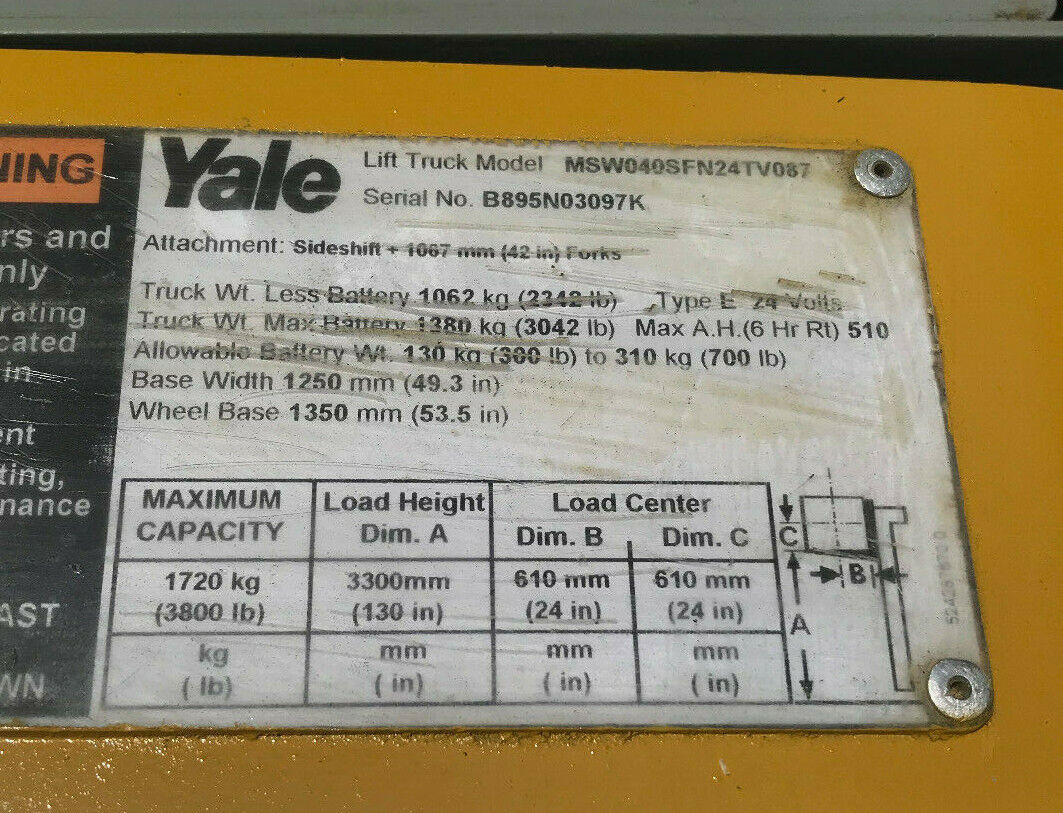 2013 Yale Walkie Stacker | 3126 hours - 3800lb capacity