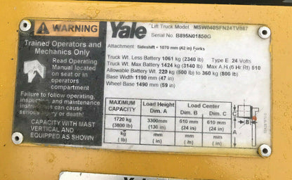 2009 Yale Walkie Stacker | 3649 hours - 3800lb capacity