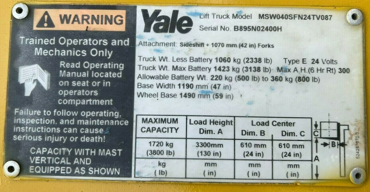 2010 Yale Walkie Stacker | 2361 hrs - 3800lb capacity