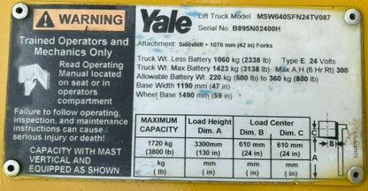 2010 Yale Walkie Stacker | 2361 hrs - 3800lb capacity