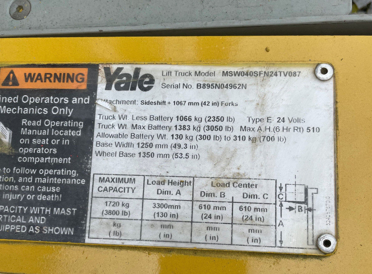 2016 Yale Walkie Stacker | 1068 hrs - 3800lb capacity