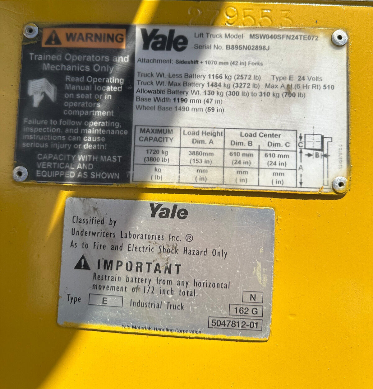 2012 Yale Triple Walkie Stacker | 448 hrs - 3800lb capacity