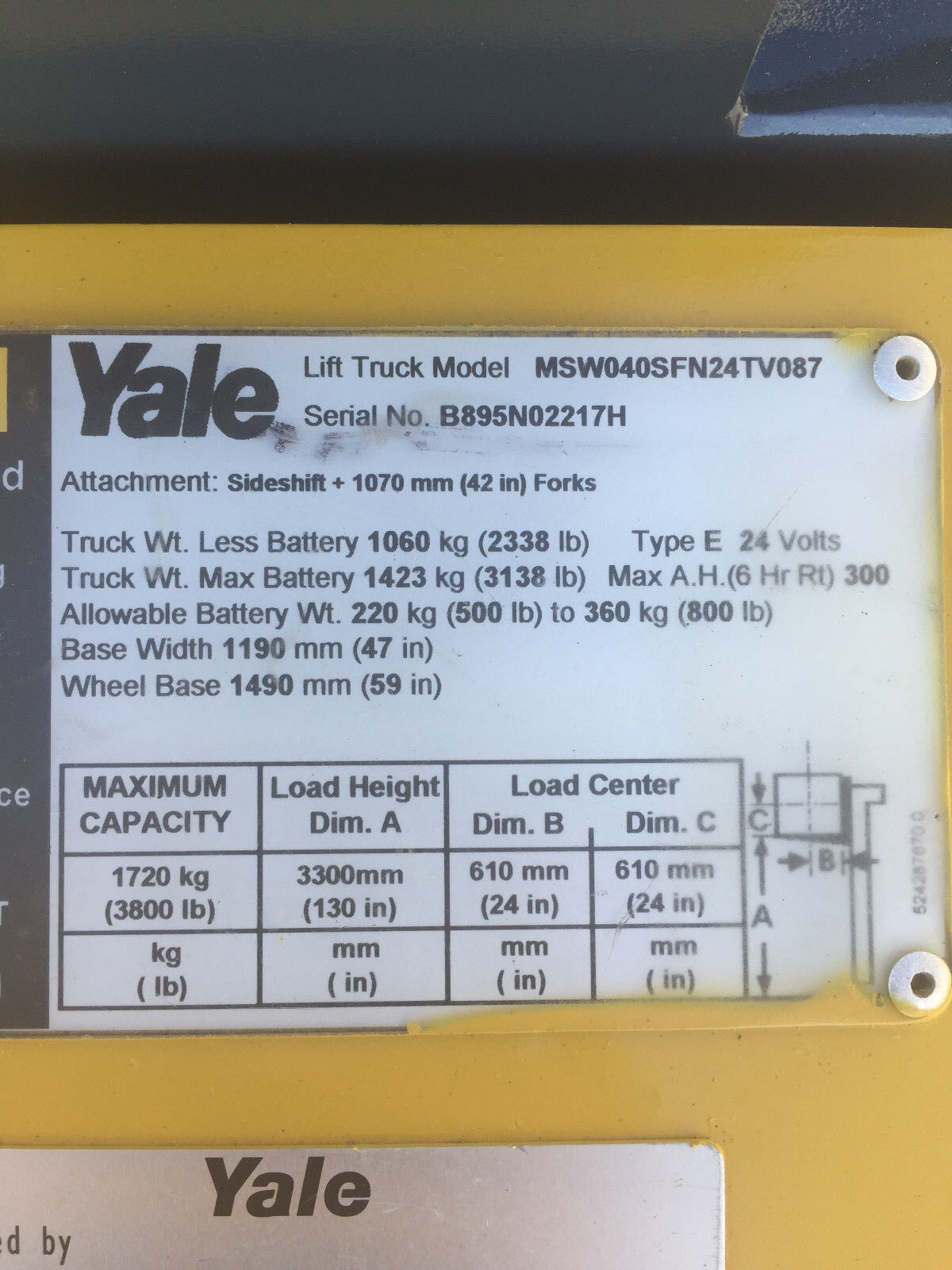 2010 Yale Walkie Stacker | 1553 hrs - 3800lb capacity