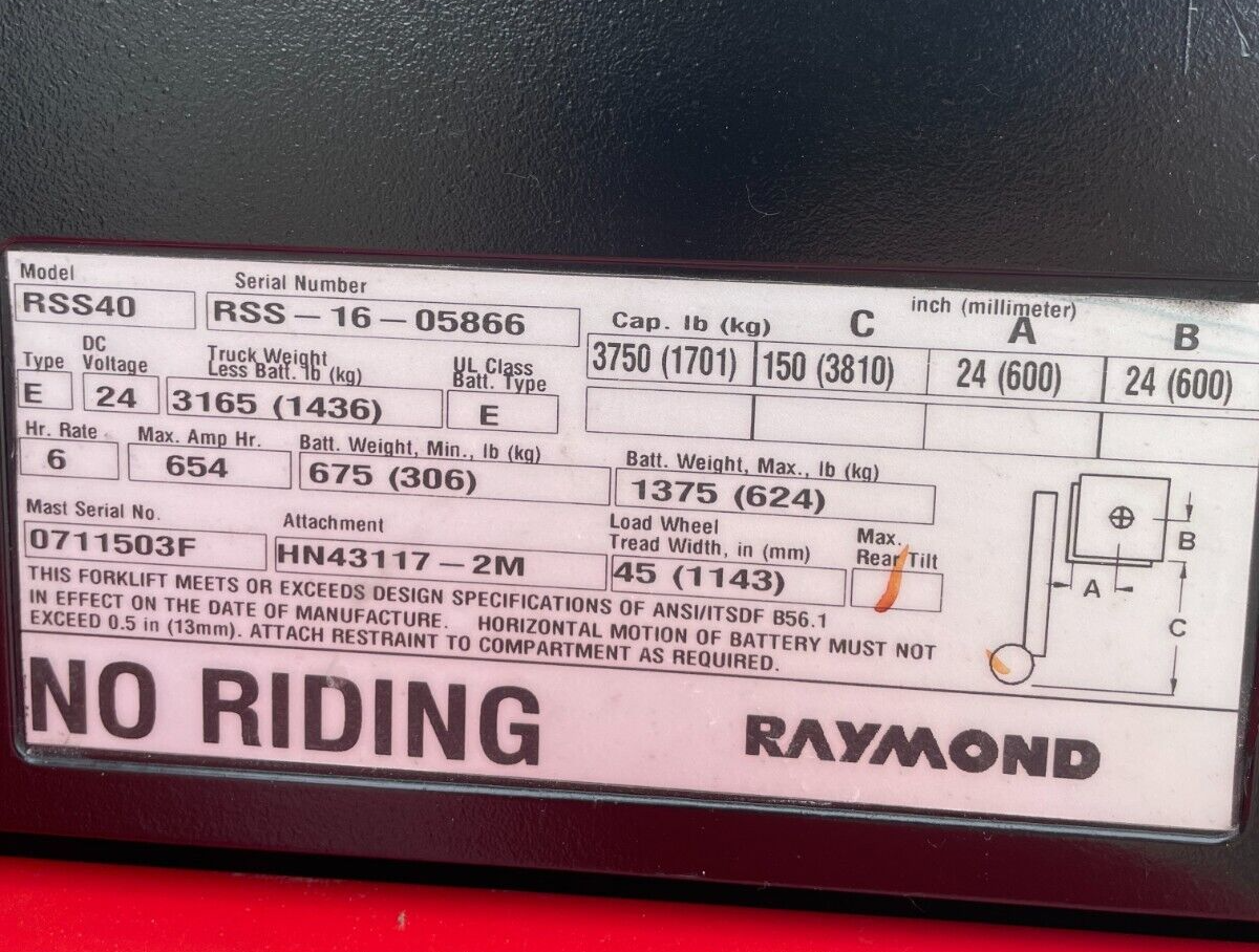 2016 Raymond Walkie Stacker | 800 hrs - 3750lb capacity